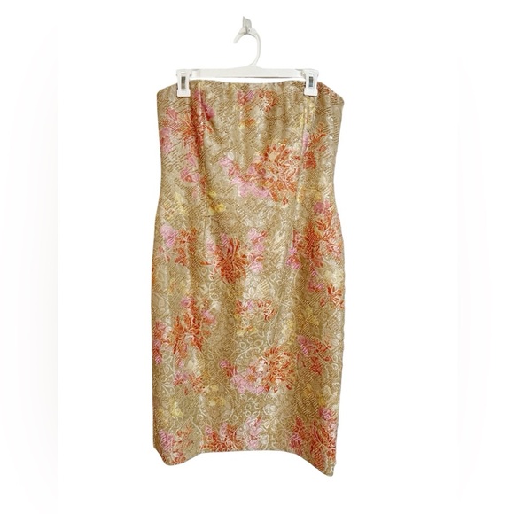 Carmen Marc Valvo Collection Beaded Strapless Dress Size 10 Cocktail Event $595 - Picture 1 of 10